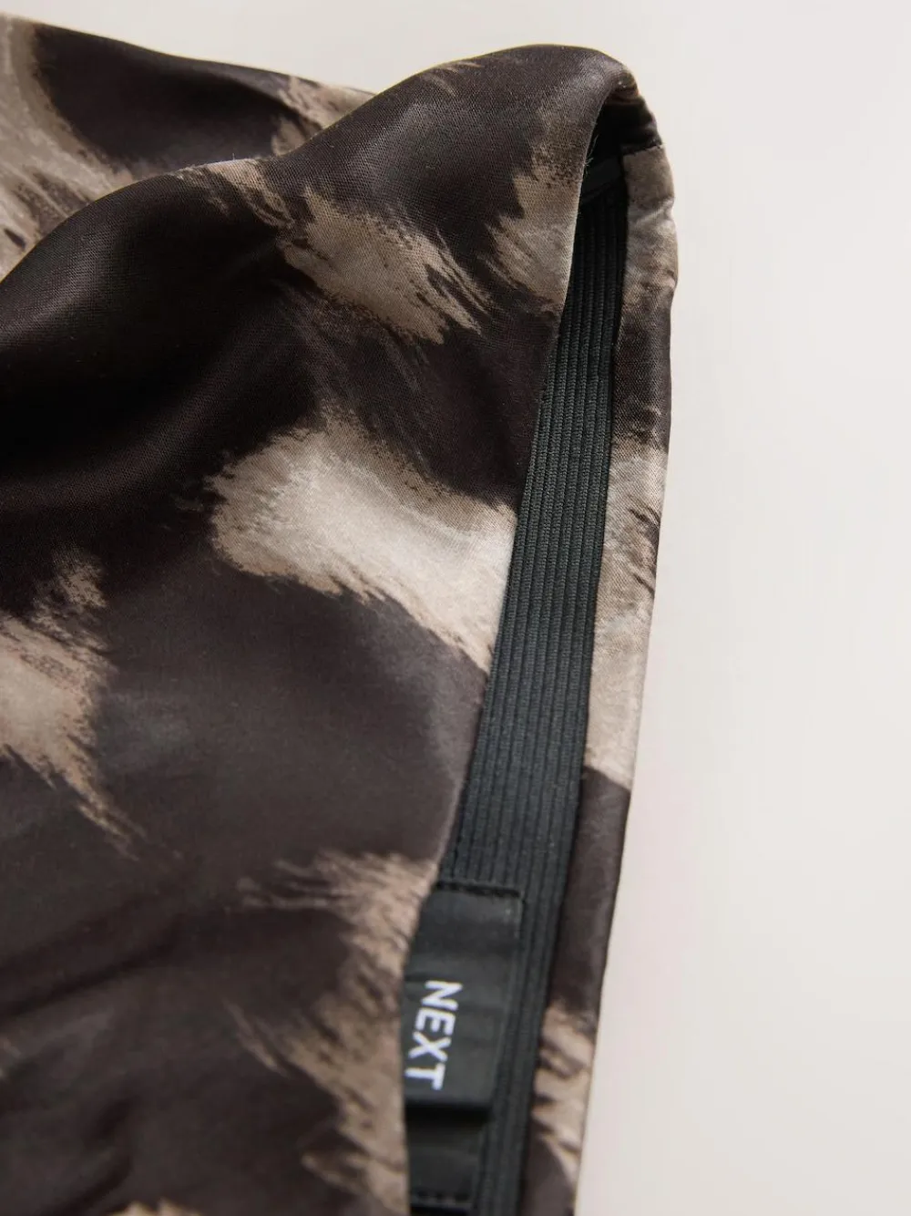 New Next Satin Midi Skirt Brown Animal Print