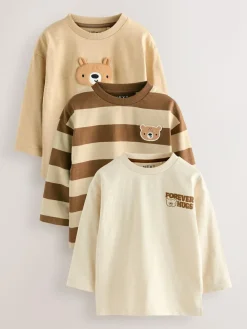 Next Long Sleeve Appliqué T-Shirts 3 Pack (3mths-7yrs)^BOY Tops|T-Shirts