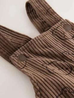 Best Next Corduroy Dungarees (3mths-7yrs) Brown Bear Print