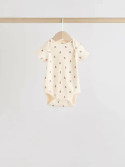 Clearance Next Brown Bear Short Sleeve Baby Bodysuits 5 Pack