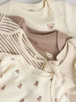 Clearance Next Brown Bear Short Sleeve Baby Bodysuits 5 Pack