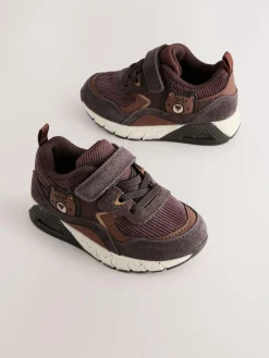 Sale Next Brown Bear Standard Fit (F) Elastic Lace Trainers