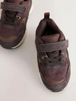 Sale Next Brown Bear Standard Fit (F) Elastic Lace Trainers