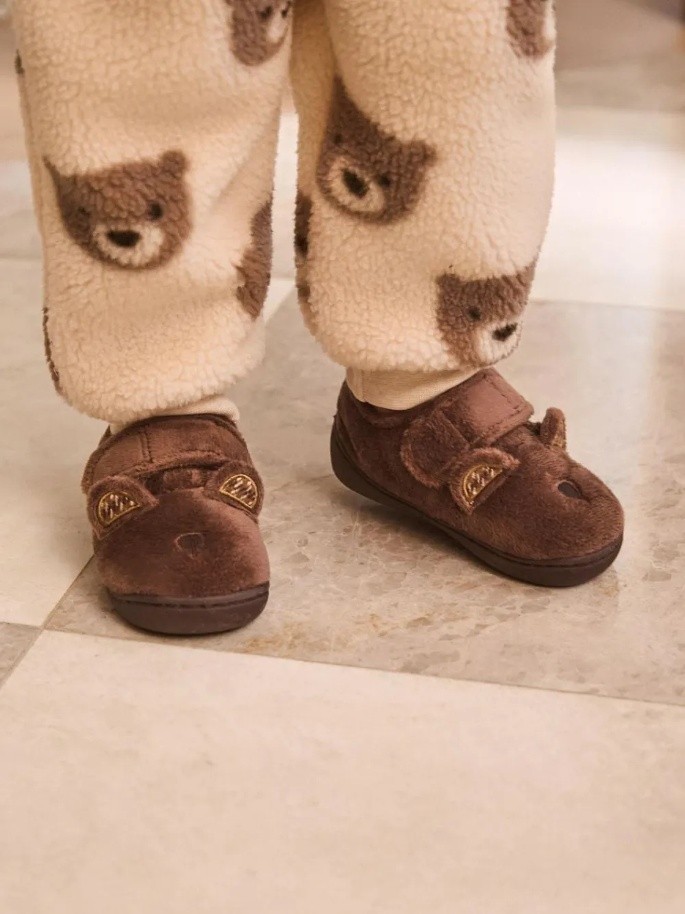 Next Brown Bear Warm Lined Cupsole Slippers^BOY Nightwear