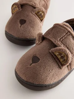 Next Brown Bear Warm Lined Cupsole Slippers^BOY Nightwear