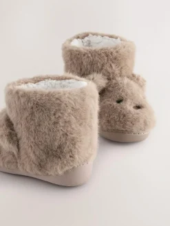 Next Brown Bear Warm Lined Slipper Boots^BOY Nightwear