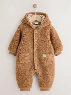 Next Brown Borg Hooded Baby Pramsuit^BOY Coats, Jackets & Pramsuits|Coats, Jackets & Pramsuits