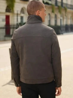Next Brown Borg Lined Faux Leather Jacket^ Coats & Jackets|Coats & Jackets