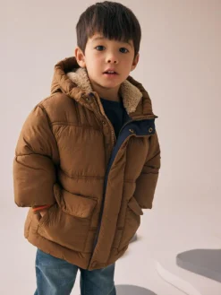 Next Borg Lined Padded Shower Resistant Coat (3mths-7yrs)^BOY Baby Winter Clothing|Coats, Jackets & Pramsuits