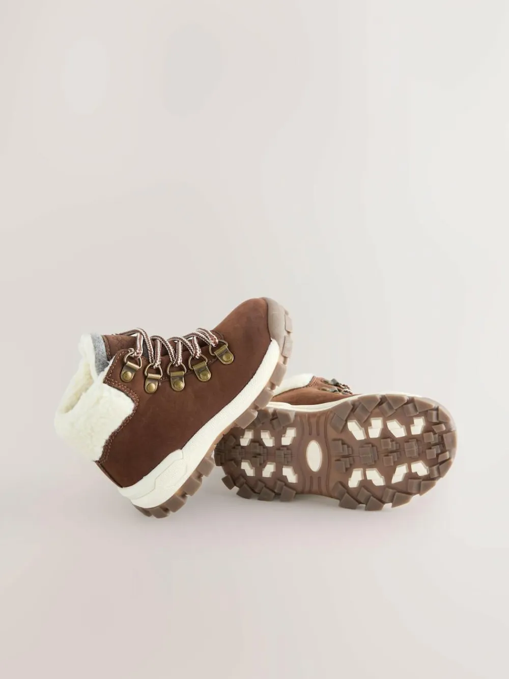 New Next Thermal Thinsulate™ Lined Hiker Boots Brown Borg