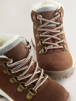 New Next Thermal Thinsulate™ Lined Hiker Boots Brown Borg