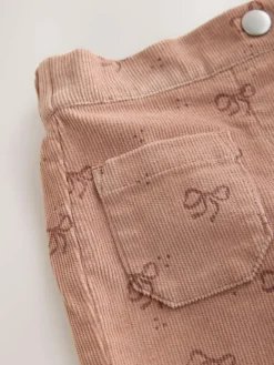 Discount Next Brown Bow Print Cord Flare Trousers (3mths-7yrs)