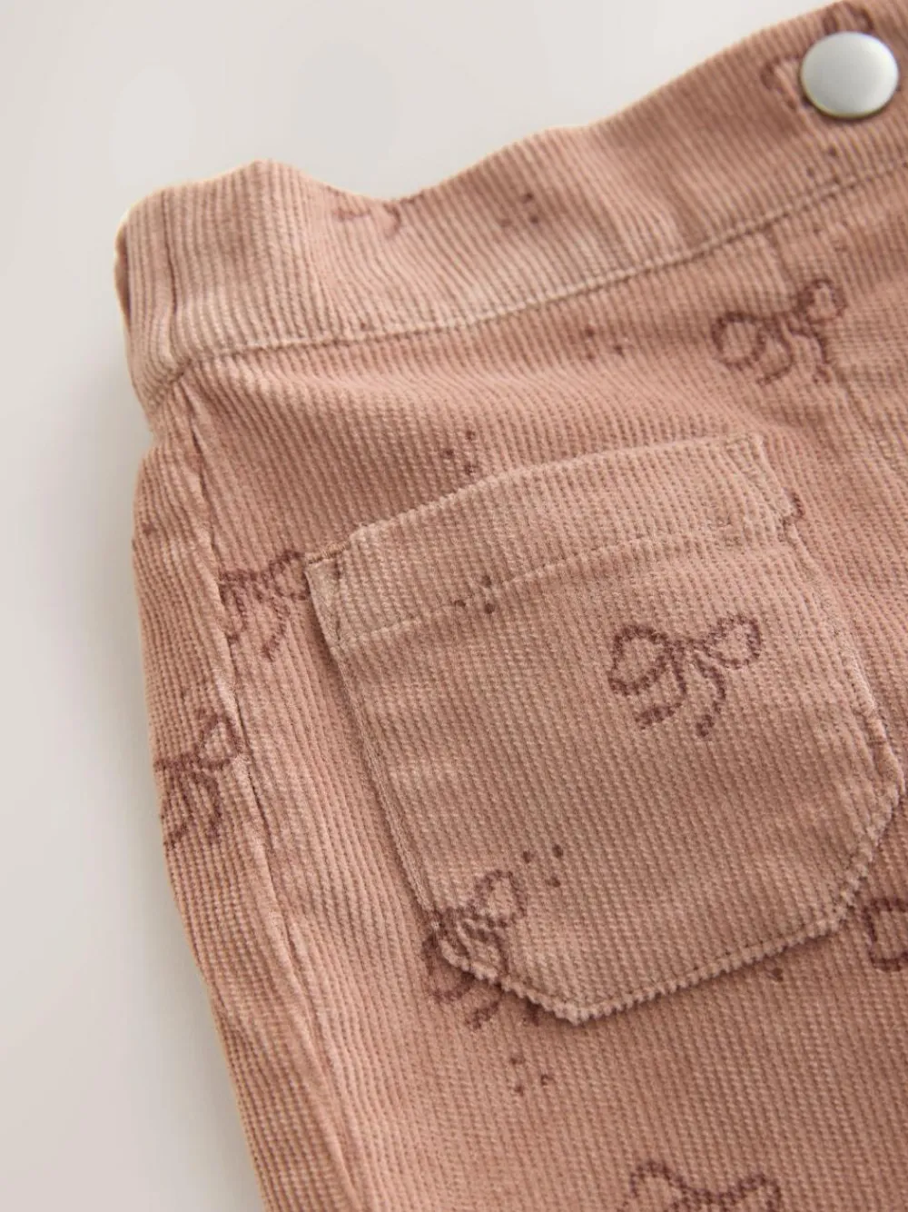 Discount Next Brown Bow Print Cord Flare Trousers (3mths-7yrs)