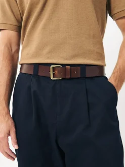 Sale Next Brown Casual Leather Belt With Roller Buckle