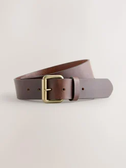 Sale Next Brown Casual Leather Belt With Roller Buckle