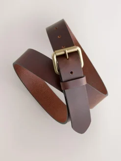 Sale Next Brown Casual Leather Belt With Roller Buckle