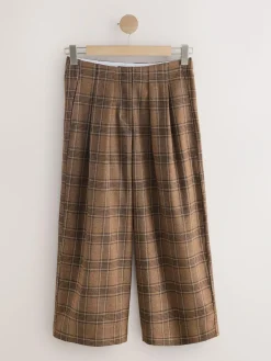 Next Brown Check Smart Culottes^Women Pants
