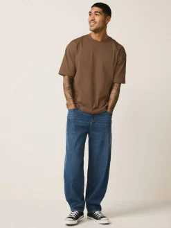 Next Brown Chocolate Relaxed Fit Heavyweight T-Shirt^ Tops & T-Shirts