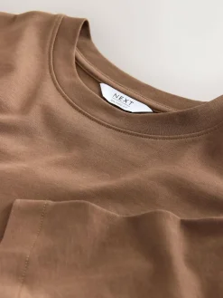 Next Brown Chocolate Relaxed Fit Heavyweight T-Shirt^ Tops & T-Shirts