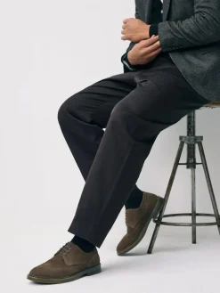 Next Brown Chunky Suede Brogue Shoes^ Shoes