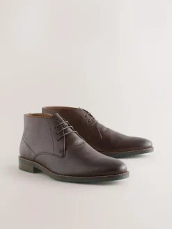 Outlet Next Brown Contrast Sole Leather Chukka Boots