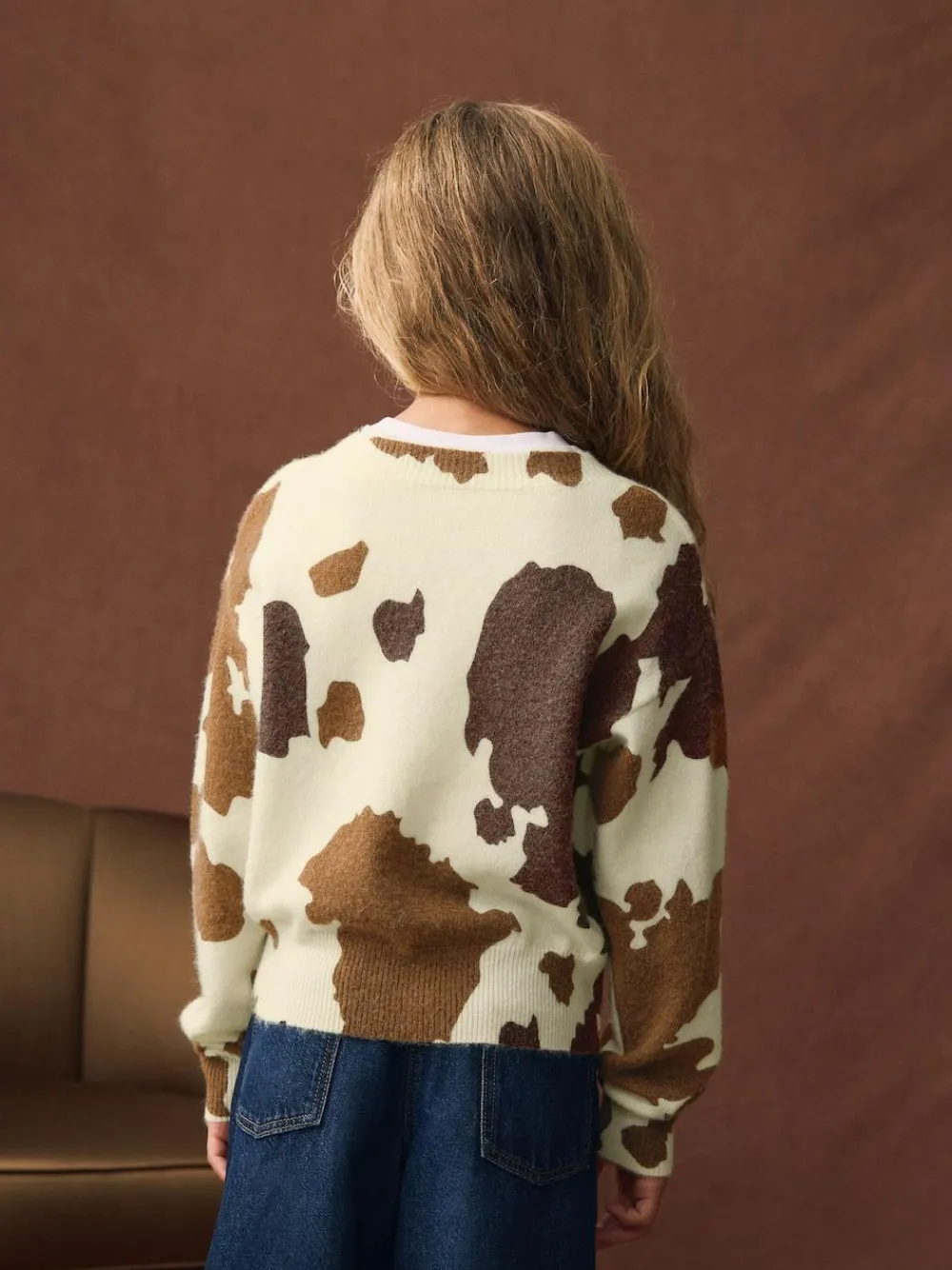 Sale Next Brown Cow Print Cardigan (3-16yrs)