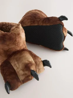 Next Brown Dinosaur Claw 3D Slipper Boots^BOY Nightwear