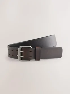 Hot Next Double Prong Casual Leather Belt Brown