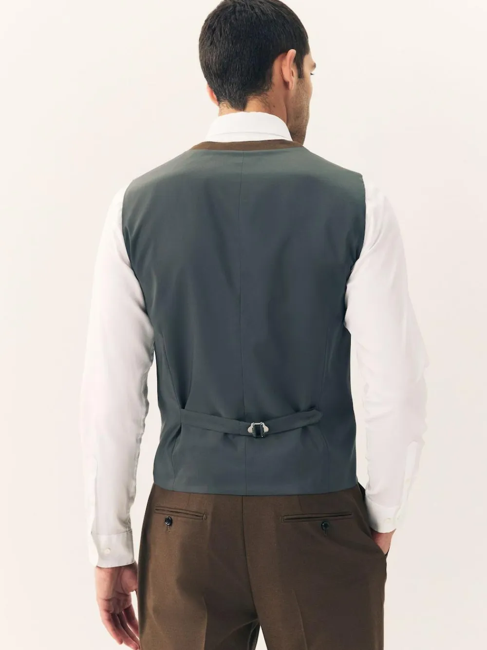 Best Next Flannel Suit Waistcoat Brown