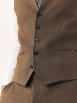 Best Next Flannel Suit Waistcoat Brown
