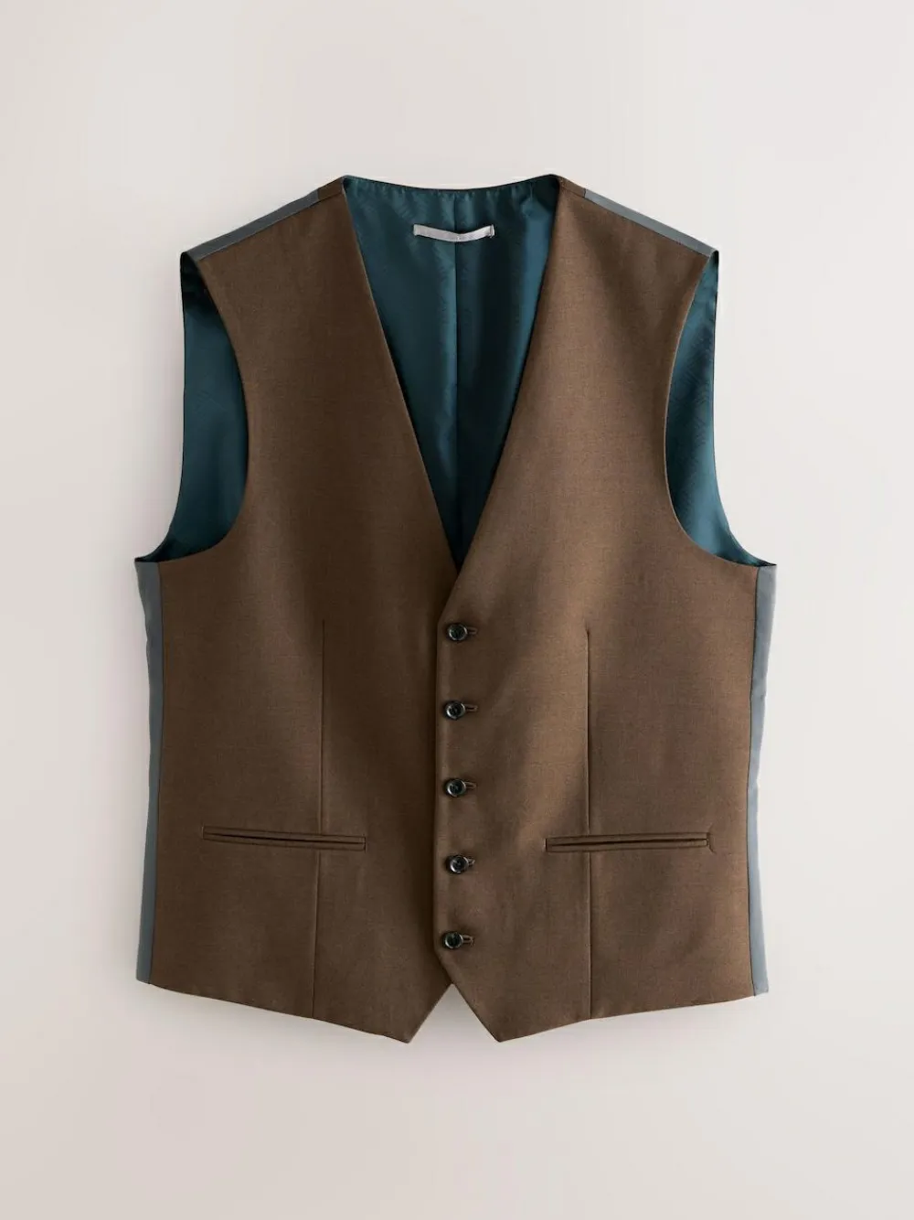 Best Next Flannel Suit Waistcoat Brown