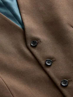 Best Next Flannel Suit Waistcoat Brown