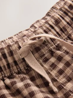 Next Brown Gingham Corduroy Wide Leg Trousers (3mths-7yrs)^BOY Pants & Leggings|Pants & Chinos