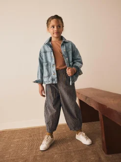 Next Brown Gingham Pullon Cord Trousers (3-16yrs)^ Nightwear|Pants & Leggings