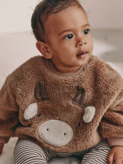 Best Next Brown Hamish Fleece Baby Sweat and Legging Set (0mths-2yrs)