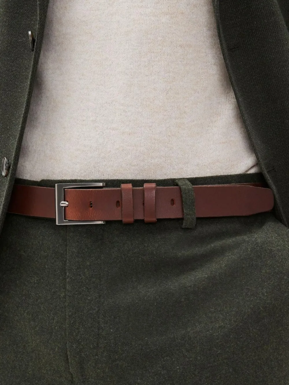 Outlet Next Leather Belt Brown