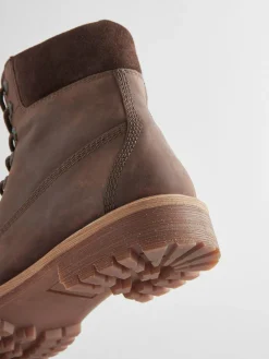 Sale Next Brown Leather Lace-Up Boots