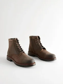Next Leather Toe Cap Zip Up Boots^ Boots|Boots