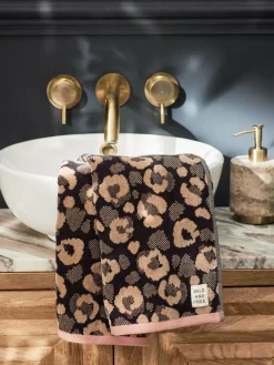 Clearance Next Animal Pattern 100% Cotton Towel Brown Leopard