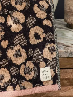 Clearance Next Animal Pattern 100% Cotton Towel Brown Leopard