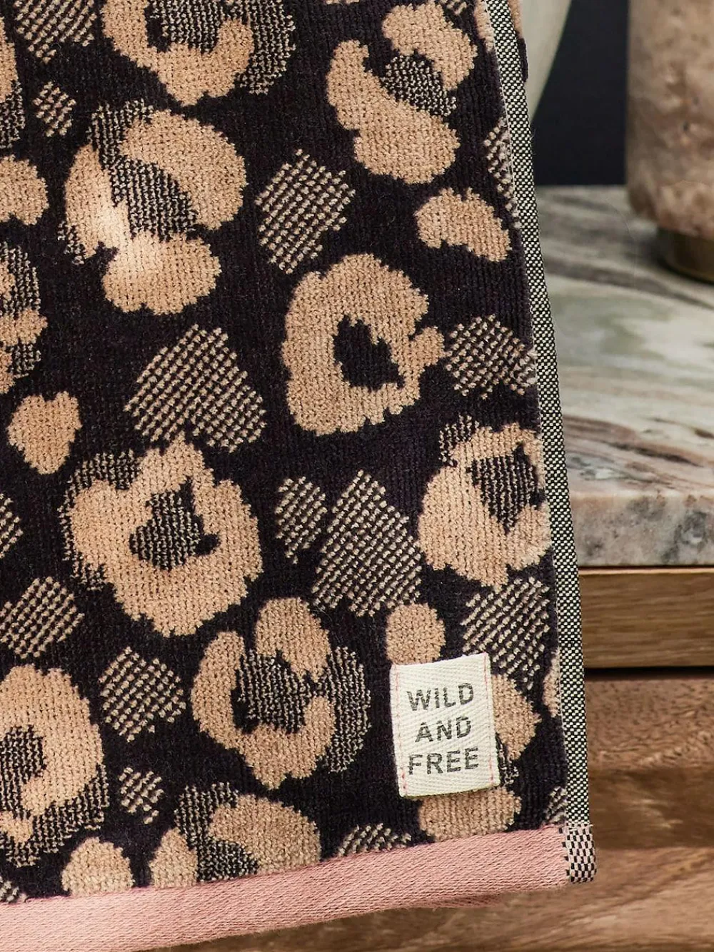 Clearance Next Animal Pattern 100% Cotton Towel Brown Leopard