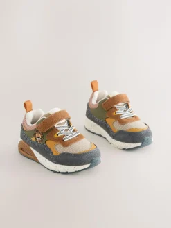 Next Brown Lion Standard Fit (F) Elastic Lace Trainers^BOY Sneakers|Sneakers