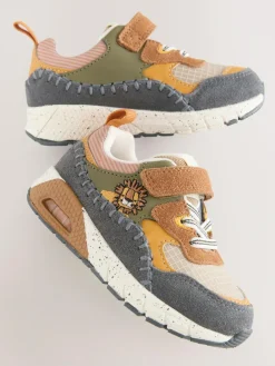 Next Brown Lion Standard Fit (F) Elastic Lace Trainers^BOY Sneakers|Sneakers