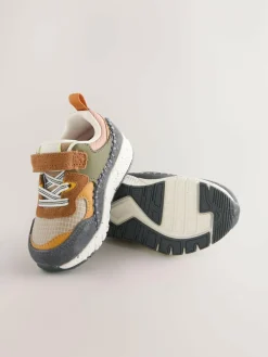 Next Brown Lion Standard Fit (F) Elastic Lace Trainers^BOY Sneakers|Sneakers