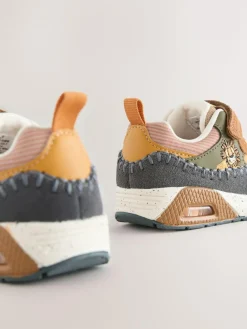 Next Brown Lion Standard Fit (F) Elastic Lace Trainers^BOY Sneakers|Sneakers