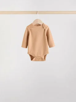 Next Brown Long Sleeve Baby Bodysuits 5 Pack^BOY Multipacks|Bodysuits & Vests