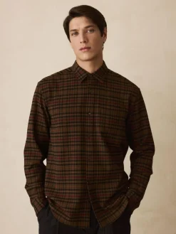 Outlet Next Brown Long Sleeve Check Shirt