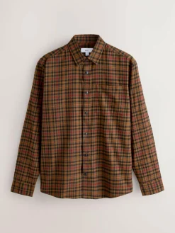 Outlet Next Brown Long Sleeve Check Shirt