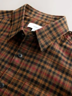 Outlet Next Brown Long Sleeve Check Shirt