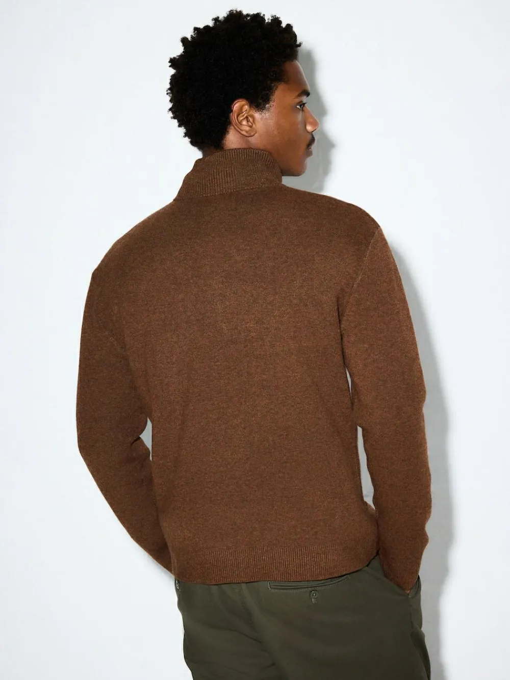 Next Brown N.Premium Mid-Weight Bushwick Graphic Zip Neck Jumper^ Loungewear